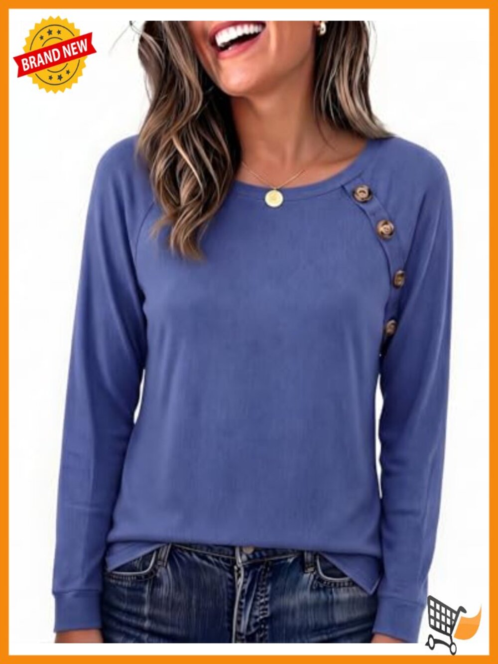 Women's Long Sleeve Tunic Top Buttons Pullover Casual Work Blouse